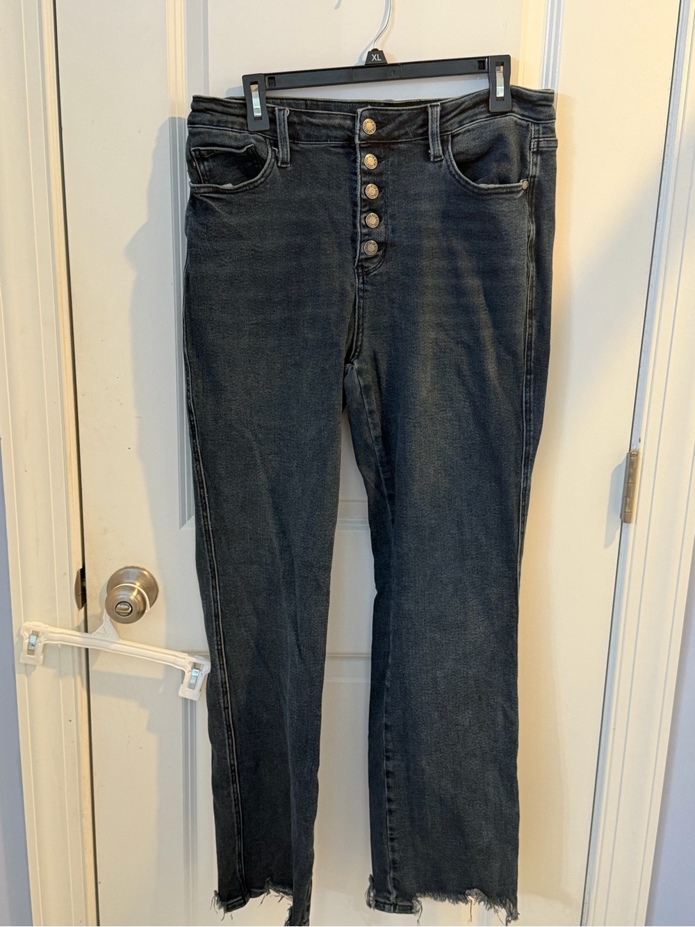 Judy Blue High-Rise Button-Fly Jeans - Washed Black